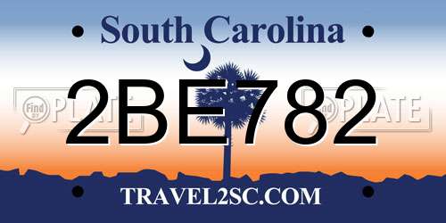 2BE782 South Carolina License Plate