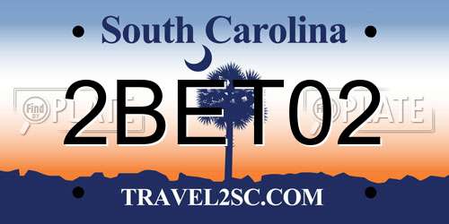 2BET02 South Carolina License Plate