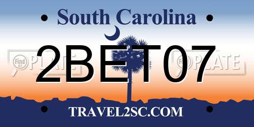 2BET07 South Carolina License Plate