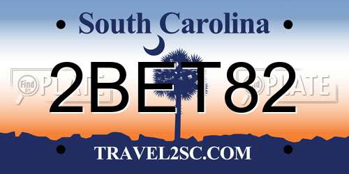 2BET82 South Carolina License Plate