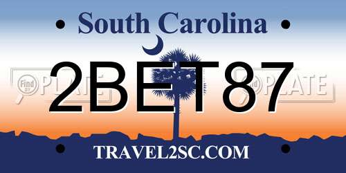 2BET87 South Carolina License Plate