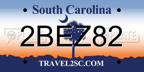 2BEZ82 South Carolina License Plate
