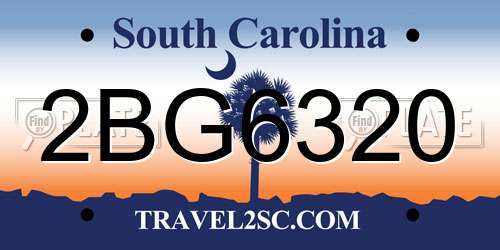 2BG6320 South Carolina License Plate