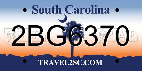 2BG6370 South Carolina License Plate