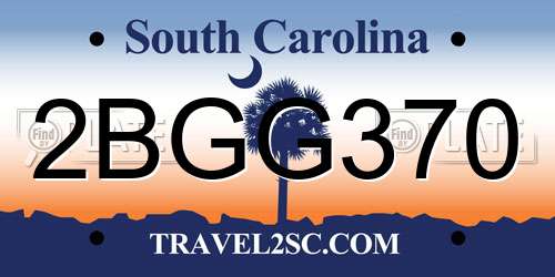 2BGG370 South Carolina License Plate