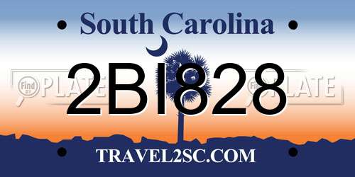 2BI828 South Carolina License Plate
