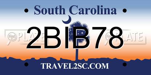 2BIB78 South Carolina License Plate