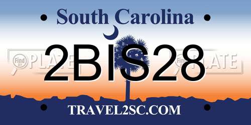 2BIS28 South Carolina License Plate