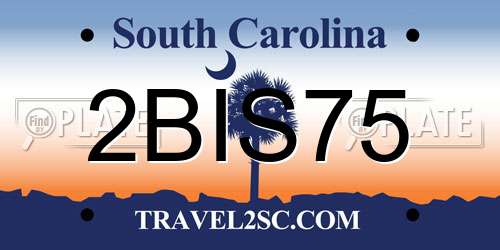 2BIS75 South Carolina License Plate