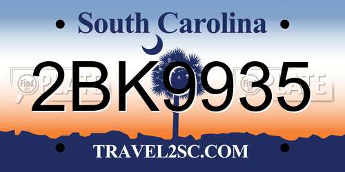 2BK9935 South Carolina License Plate