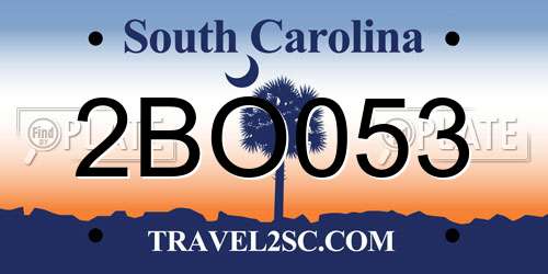2BO053 South Carolina License Plate