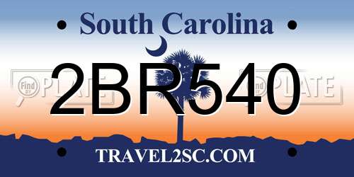2BR540 South Carolina License Plate