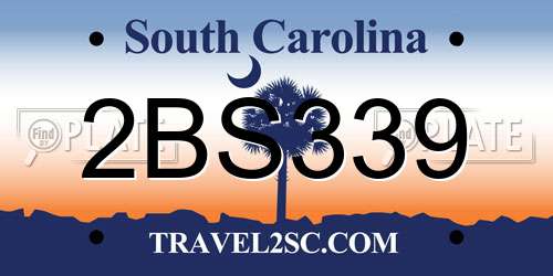 2BS339 South Carolina License Plate