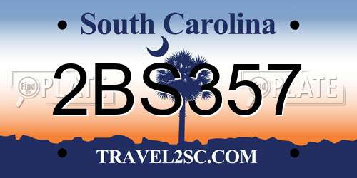 2BS357 South Carolina License Plate