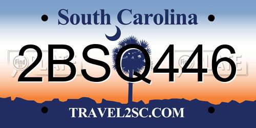 2BSQ446 South Carolina License Plate