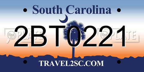 2BT0221 South Carolina License Plate