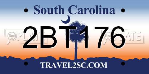 2BT176 South Carolina License Plate