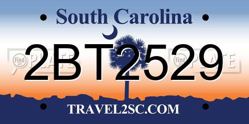 2BT2529 South Carolina License Plate
