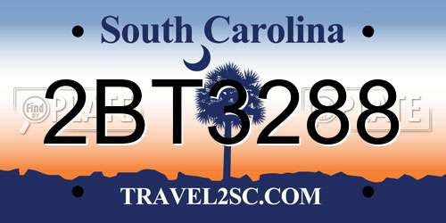 2BT3288 South Carolina License Plate