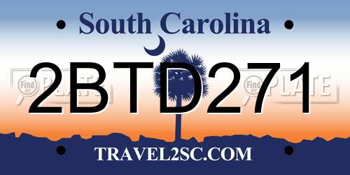 2BTD271 South Carolina License Plate