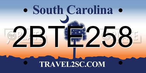 2BTE258 South Carolina License Plate