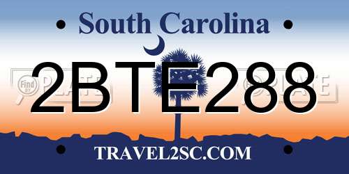 2BTE288 South Carolina License Plate