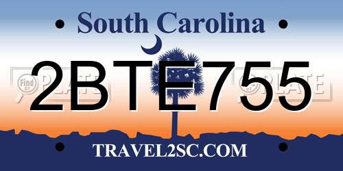 2BTE755 South Carolina License Plate
