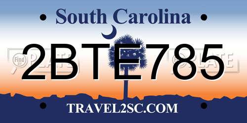 2BTE785 South Carolina License Plate