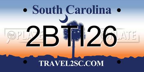 2BTI26 South Carolina License Plate