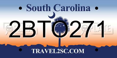 2BTO271 South Carolina License Plate
