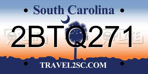 2BTQ271 South Carolina License Plate