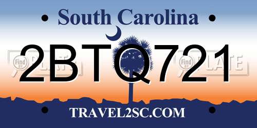 2BTQ721 South Carolina License Plate