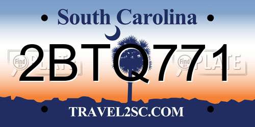 2BTQ771 South Carolina License Plate