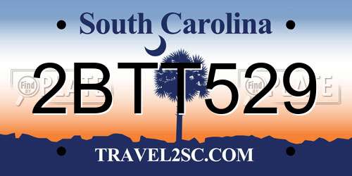 2BTT529 South Carolina License Plate