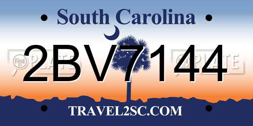 2BV7144 South Carolina License Plate