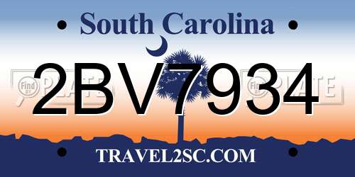 2BV7934 South Carolina License Plate