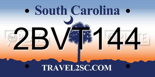 2BVT144 South Carolina License Plate
