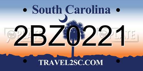 2BZ0221 South Carolina License Plate