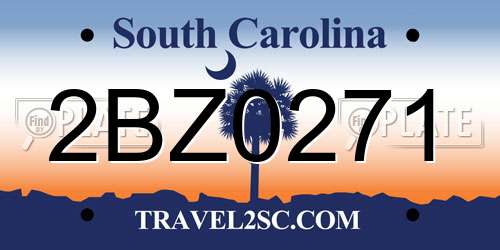 2BZ0271 South Carolina License Plate