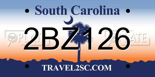 2BZ126 South Carolina License Plate