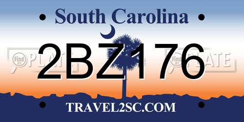 2BZ176 South Carolina License Plate
