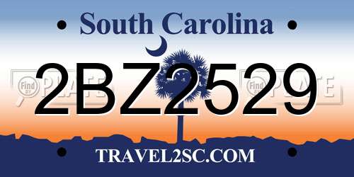 2BZ2529 South Carolina License Plate