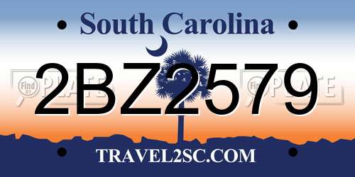 2BZ2579 South Carolina License Plate