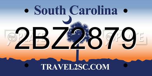 2BZ2879 South Carolina License Plate
