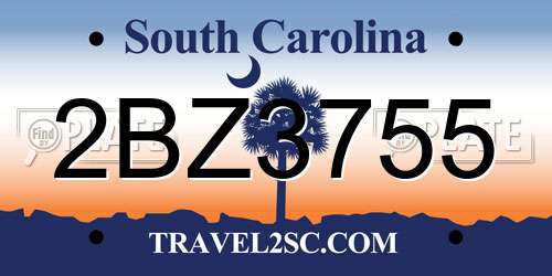 2BZ3755 South Carolina License Plate