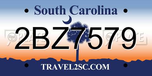 2BZ7579 South Carolina License Plate