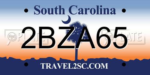 2BZA65 South Carolina License Plate