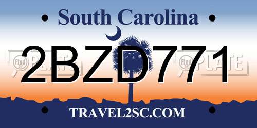 2BZD771 South Carolina License Plate