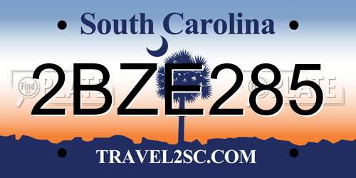 2BZE285 South Carolina License Plate