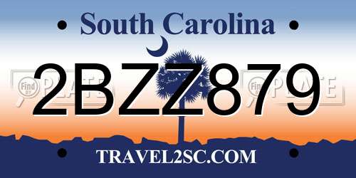 2BZZ879 South Carolina License Plate